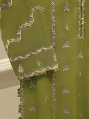 3 Piece - Pure Embroidered Cotton Net Suit S113835