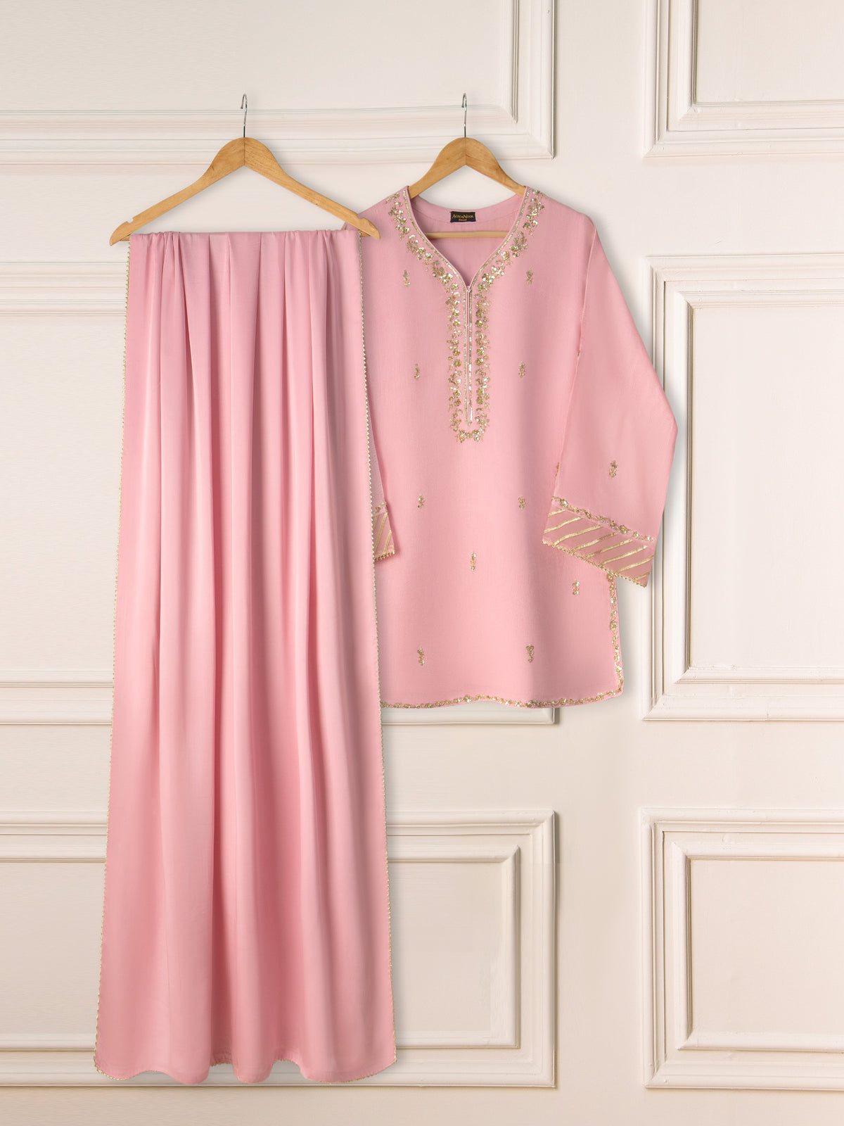 3 Piece- Pure Cotton Net Embroidered Suit S111108