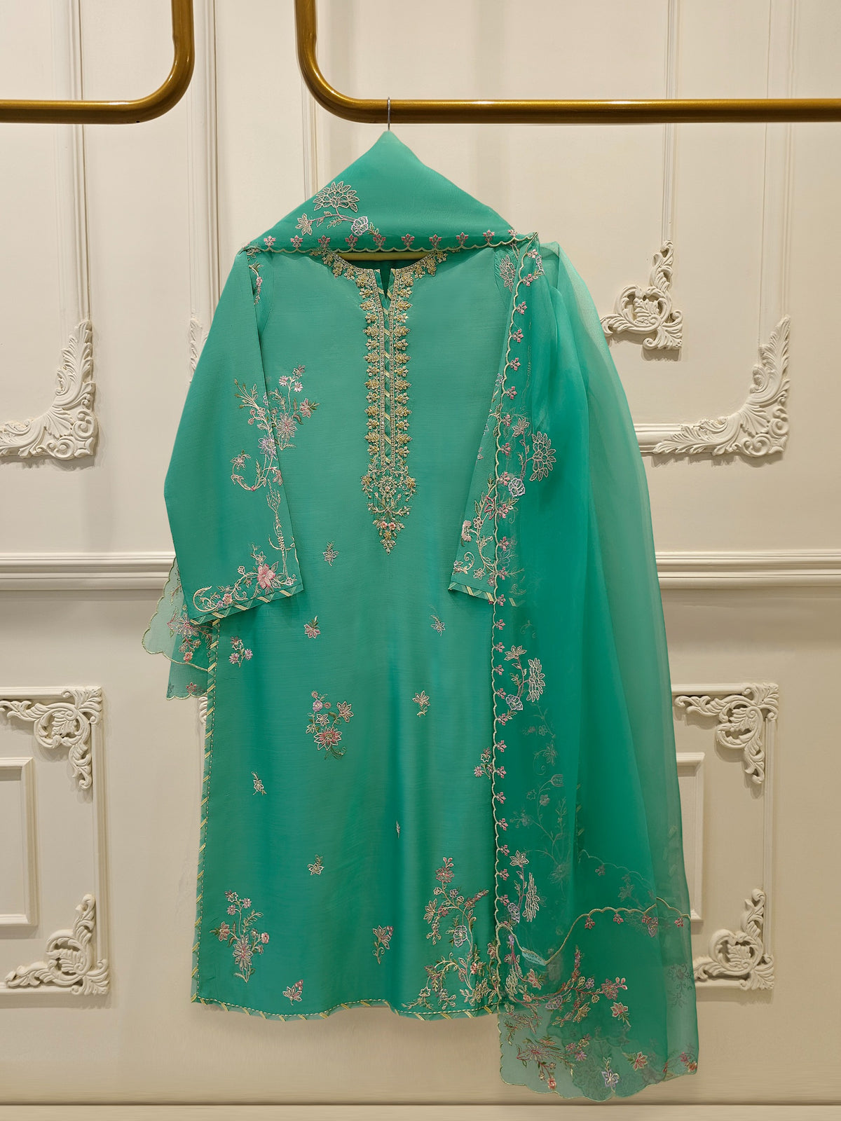 2 Piece - Pure Khaddi Silk Embroidered Suit S114094
