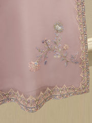 3 Piece - Pure Organza Embroidered Suit S111664