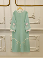 2 Piece - Pure Embroidered Cotton Net Suit S113855