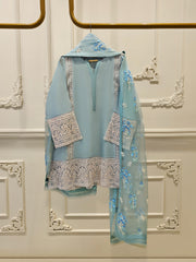 3 Piece - Pure Embroidered Cotton Net Suit S111765