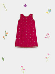 (Kids) 2 Piece - Embroidered Cotton Net Suit KD100R